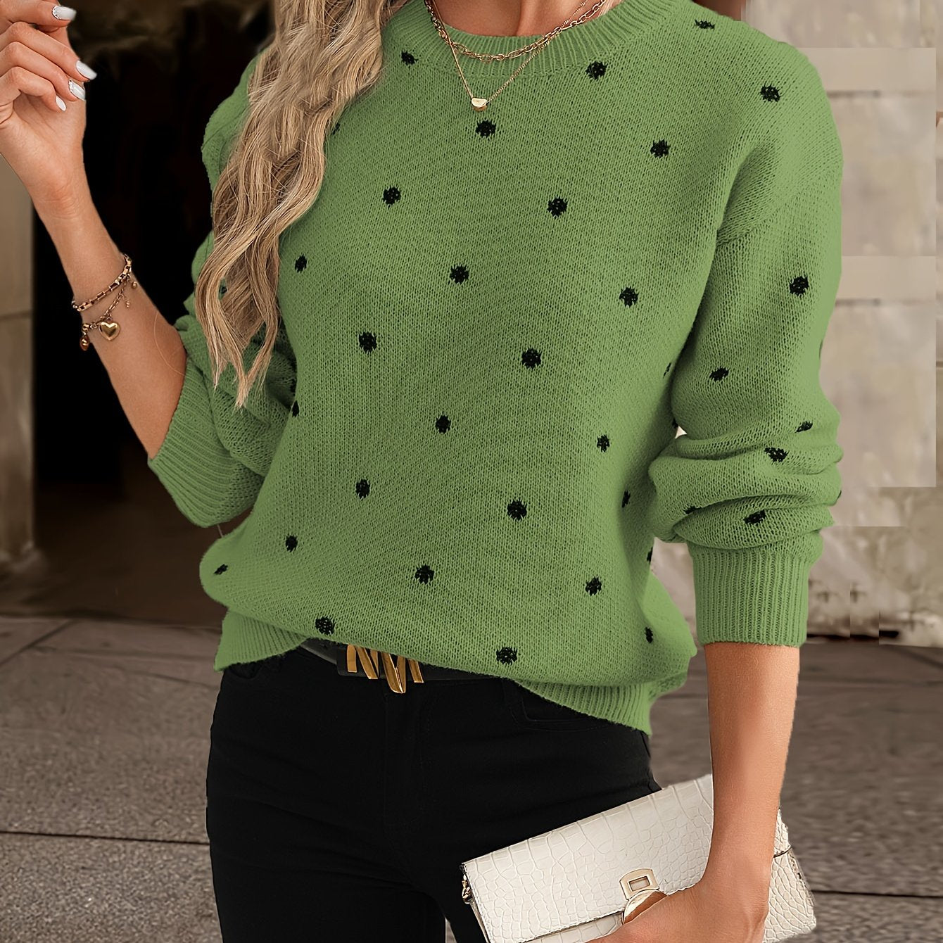Valeria™ | Polka Dot Knit Sweater