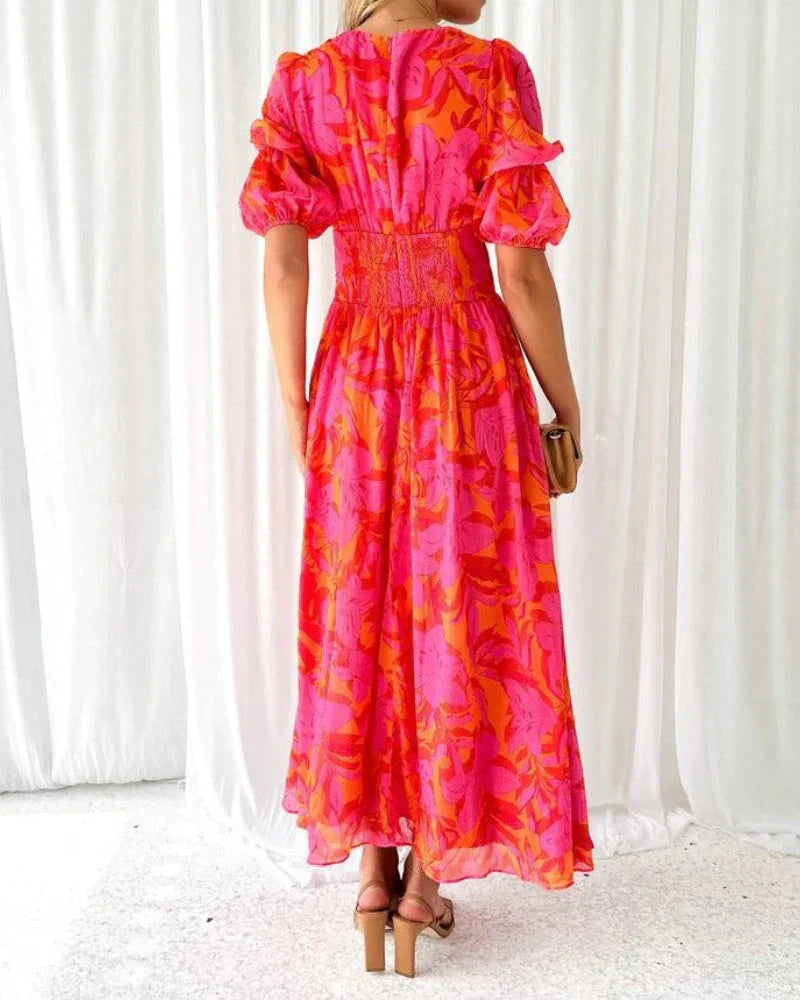 Solena™ | Bold Bloom Maxi Dress