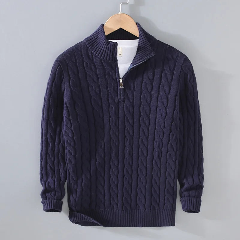 Henry™ Cable-Knit Quarter-Zip Sweater