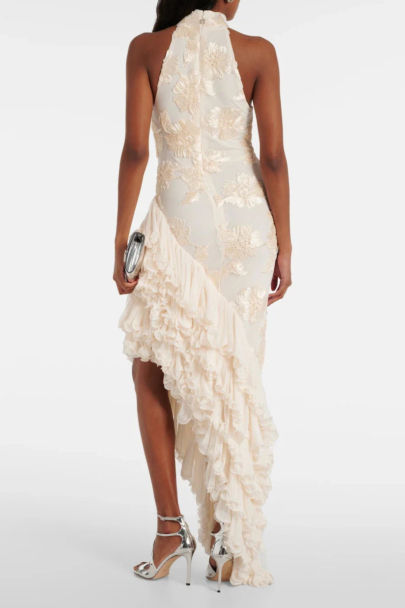 Aurora™ | Ruffled Embroidered Asymmetrical Dress