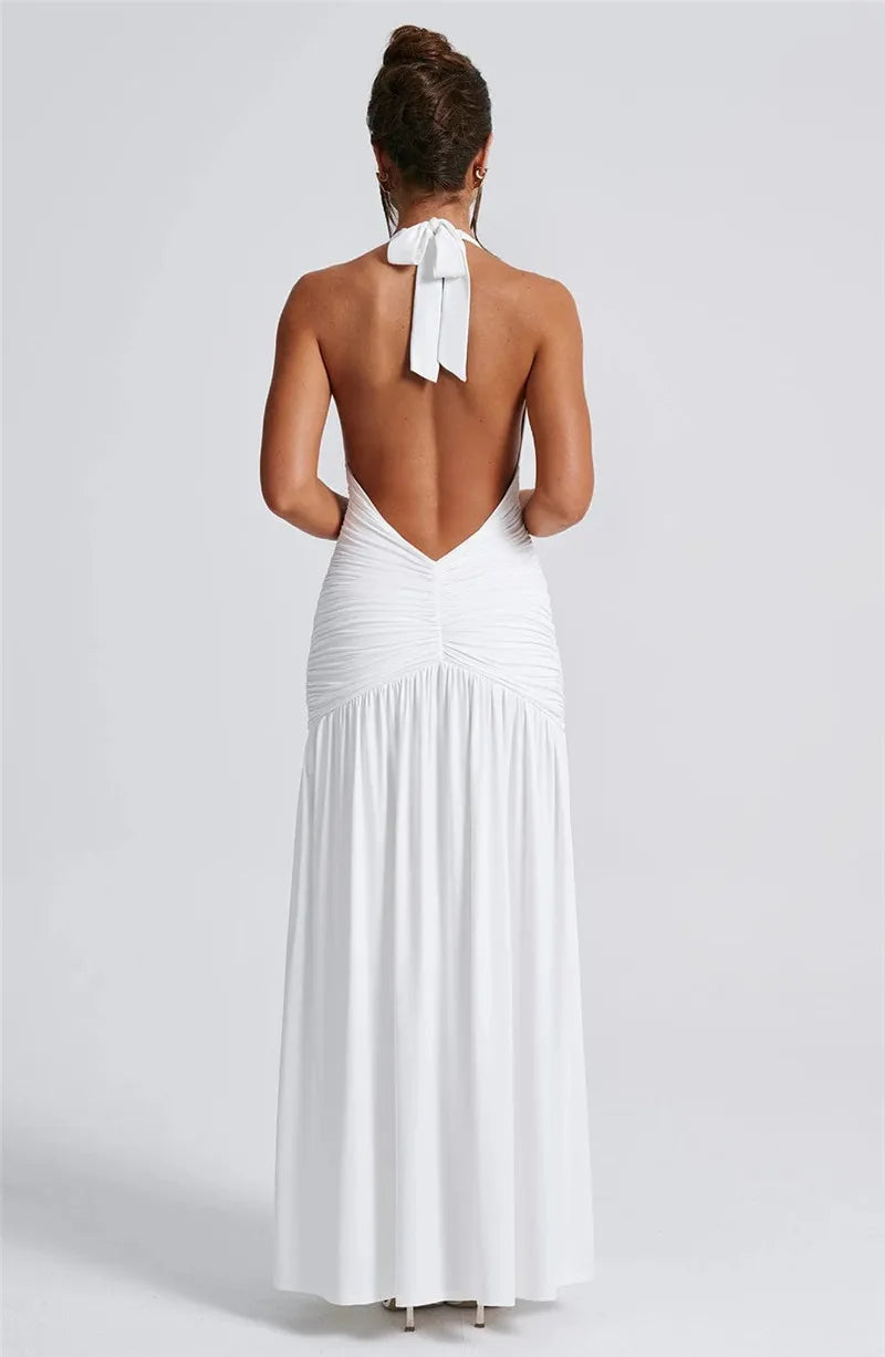 Bianca™ | V-Neck Backless Maxi Dress