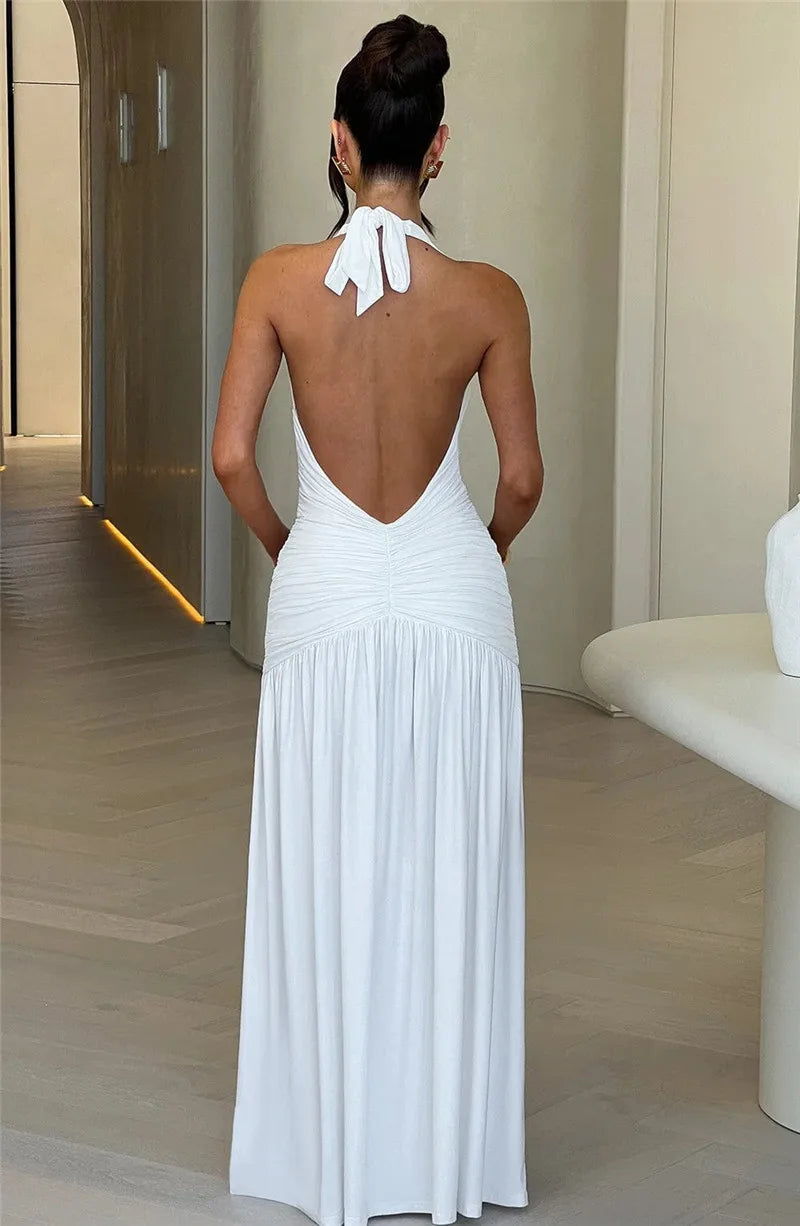 Bianca™ | V-Neck Backless Maxi Dress