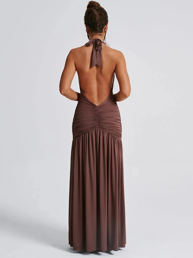 Bianca™ | V-Neck Backless Maxi Dress