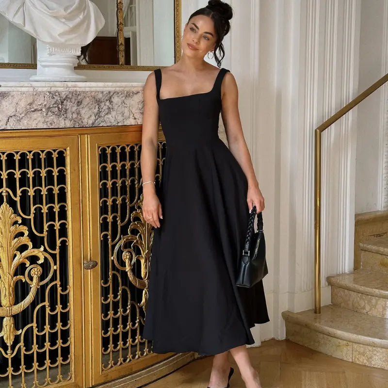 Amélie™ | Sculpted Square-Neck Midi Dress