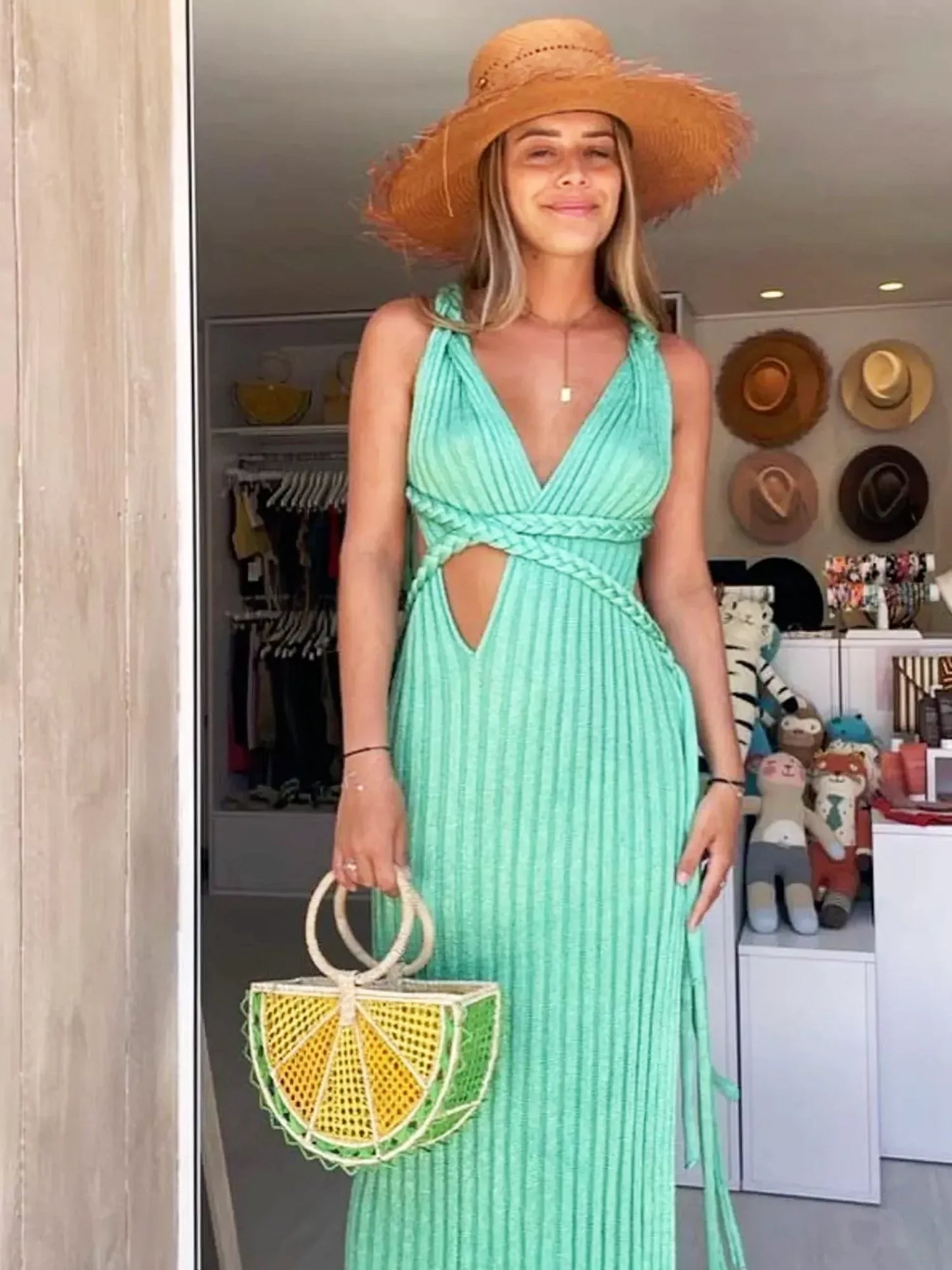 Nina™ | Braided Knit Maxi Dress