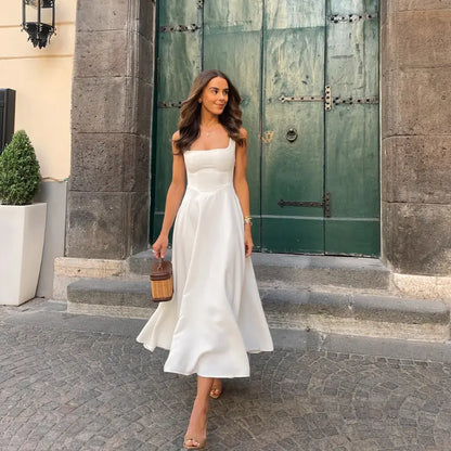 Amélie™ | Sculpted Square-Neck Midi Dress