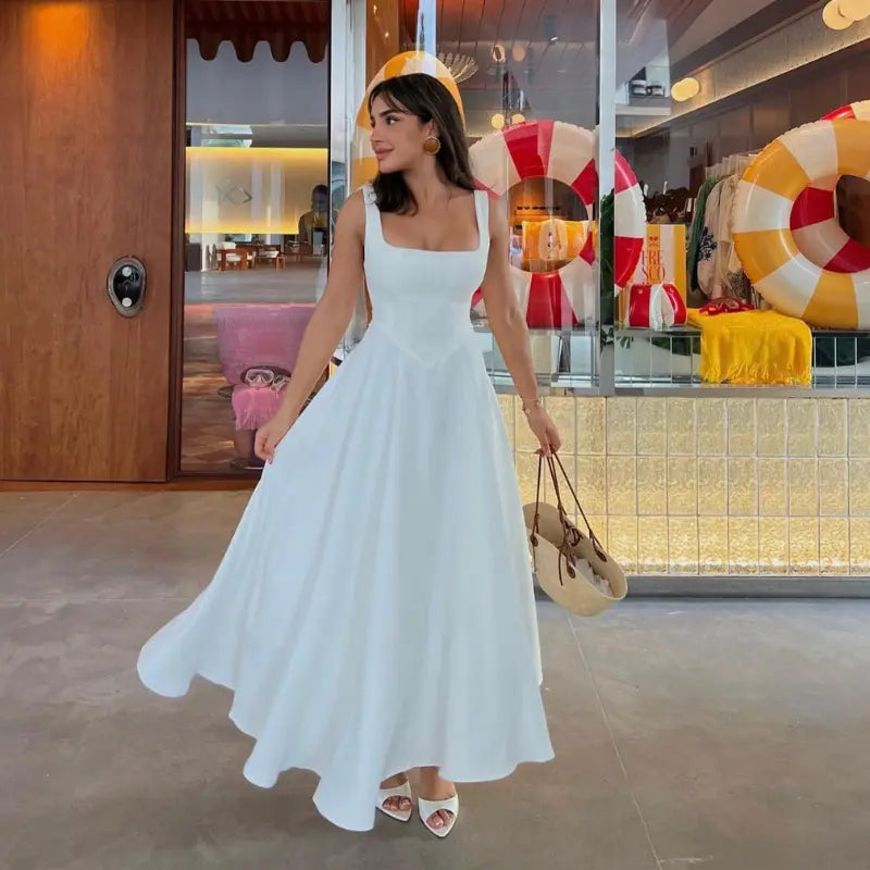 Amélie™ | Sculpted Square-Neck Midi Dress