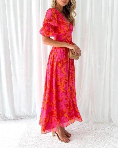 Solena™ | Bold Bloom Maxi Dress
