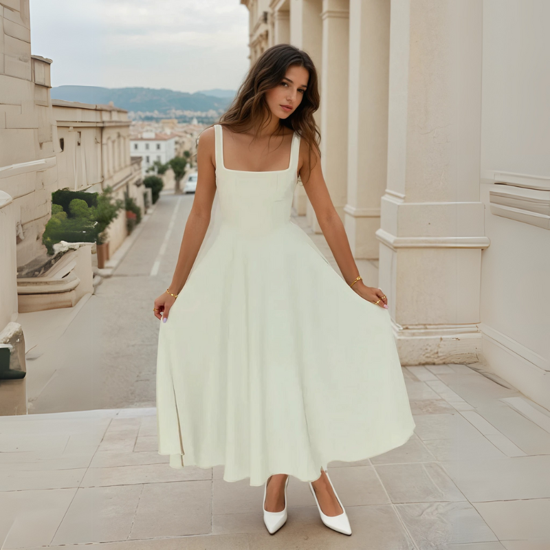 Amélie™ | Sculpted Square-Neck Midi Dress