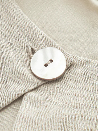 Kendall™ | Linen Keyhole Midi Dress