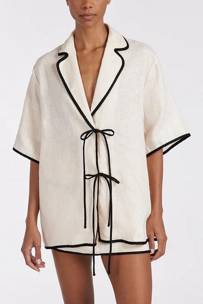 Renée™ | Cream Contrast Skirt Set