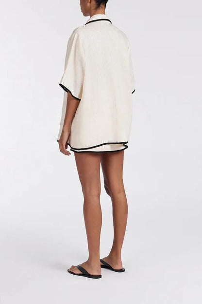 Renée™ | Cream Contrast Skirt Set