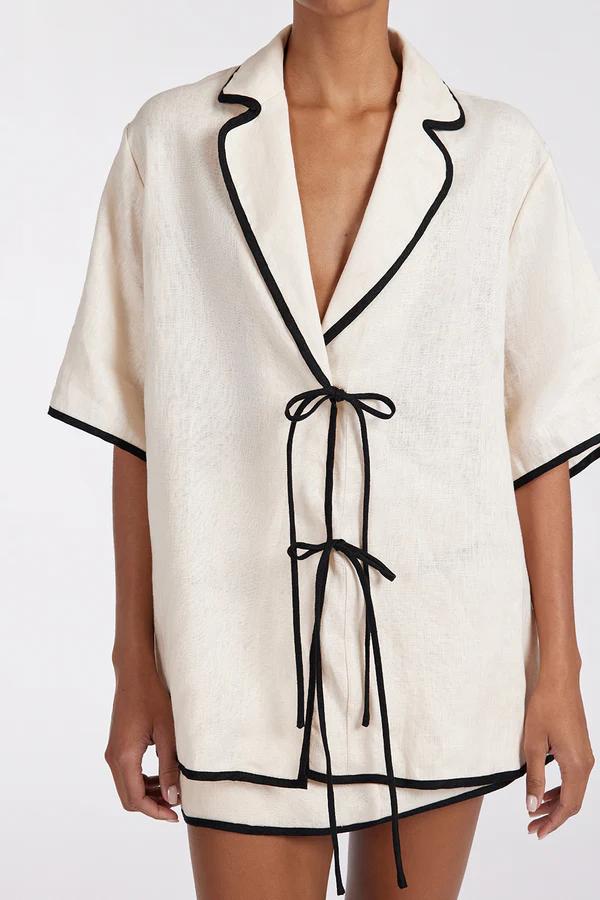 Renée™ | Cream Contrast Skirt Set