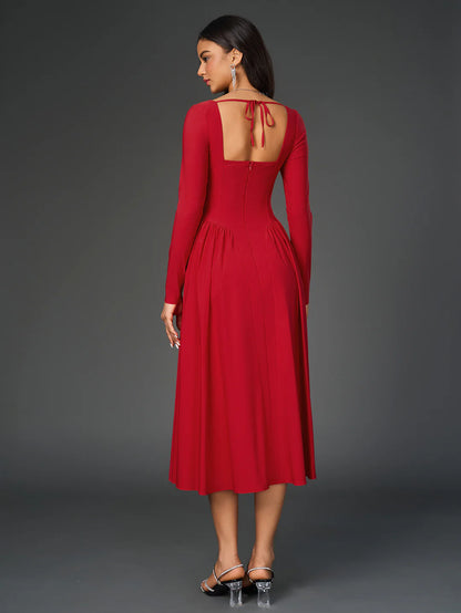Esme™ | Elegant Long-Sleeve Midi Dress