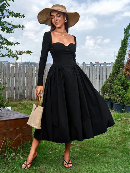 Esme™ | Elegant Long-Sleeve Midi Dress