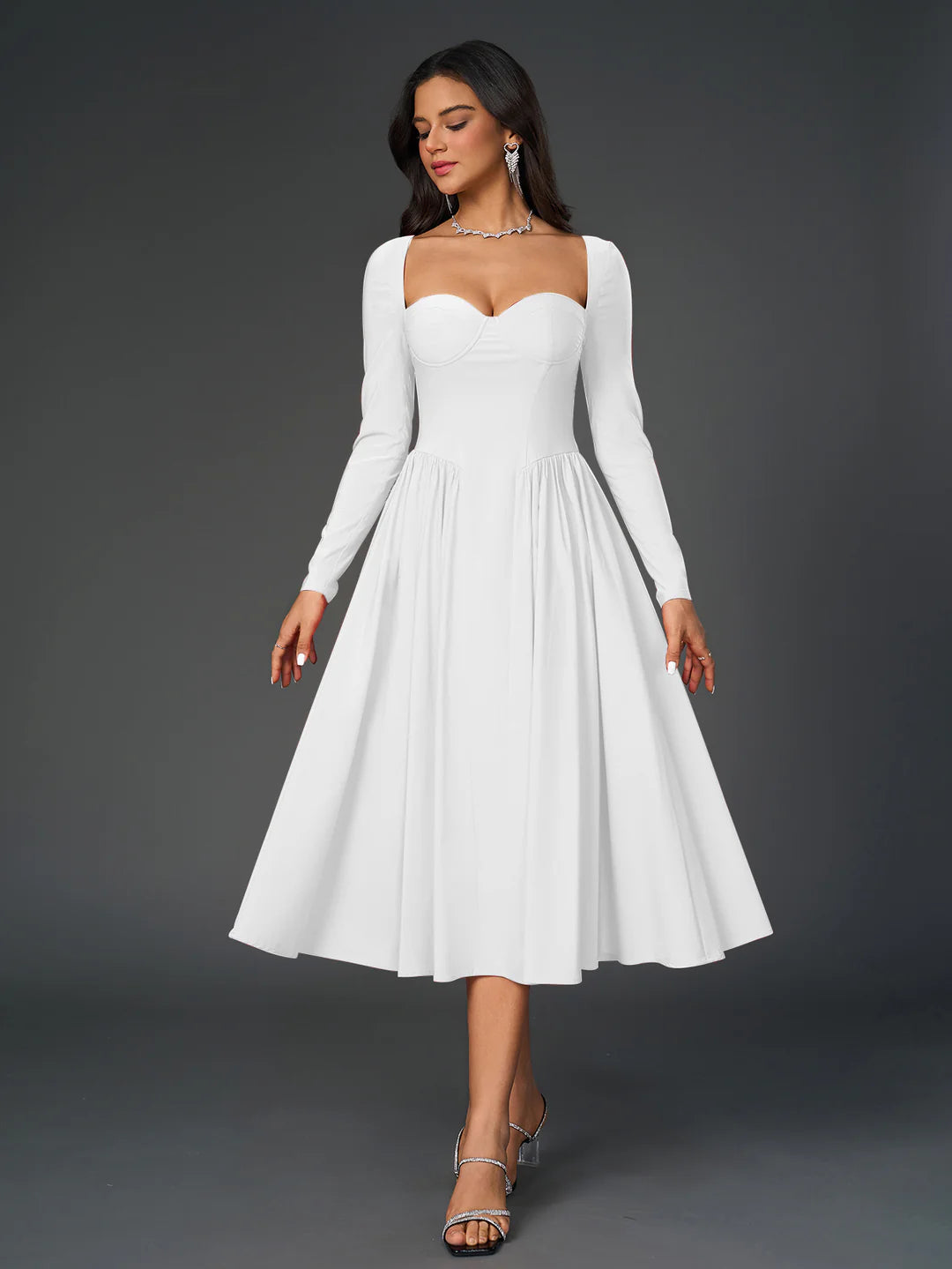 Esme™ | Elegant Long-Sleeve Midi Dress