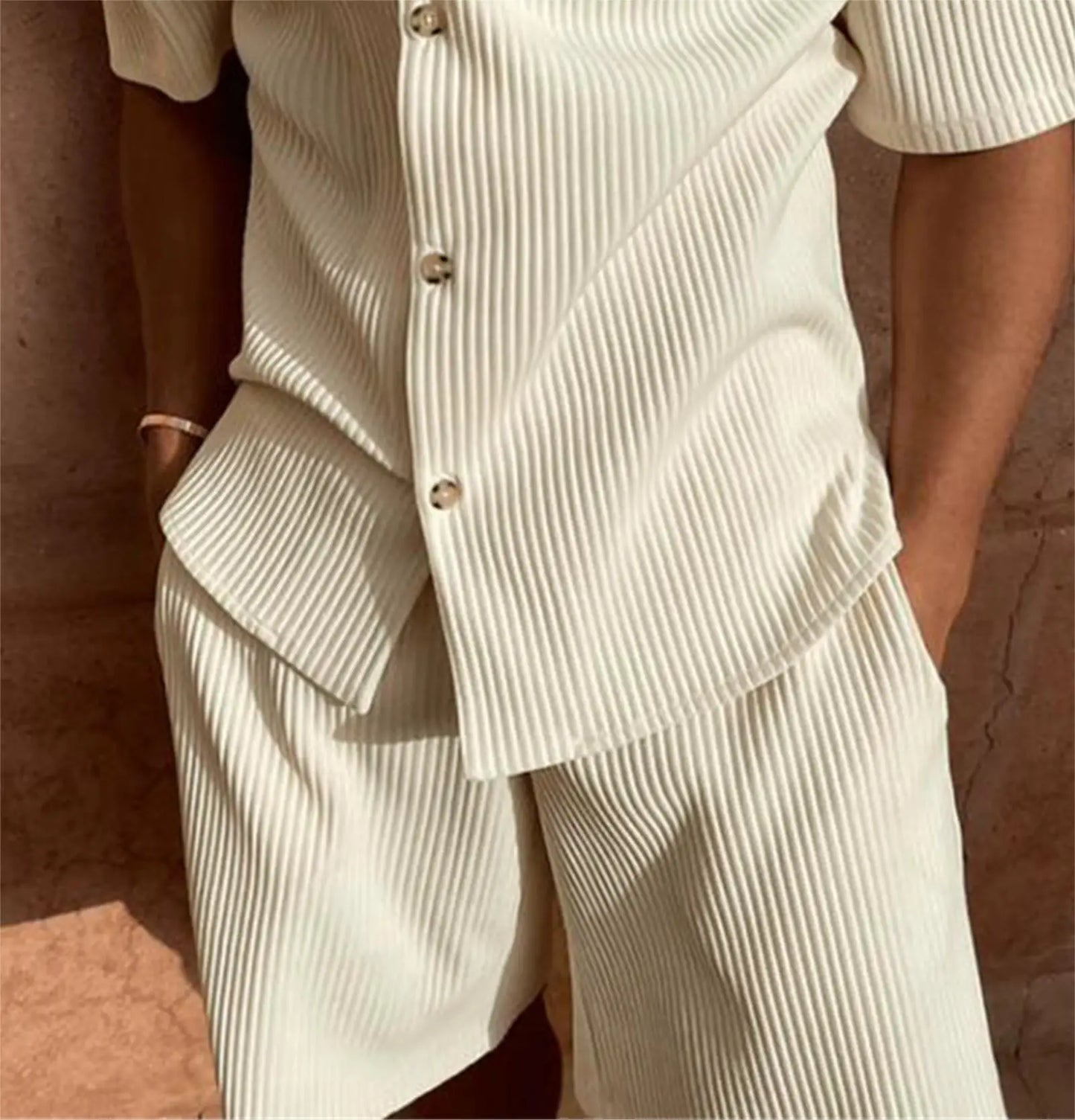 Luke™ | Pleated Shirt & Shorts Set