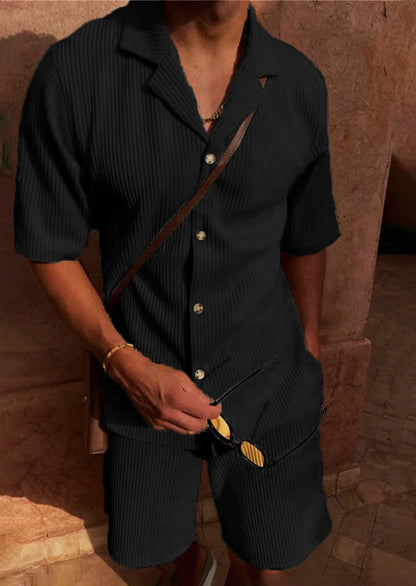 Luke™ | Pleated Shirt & Shorts Set