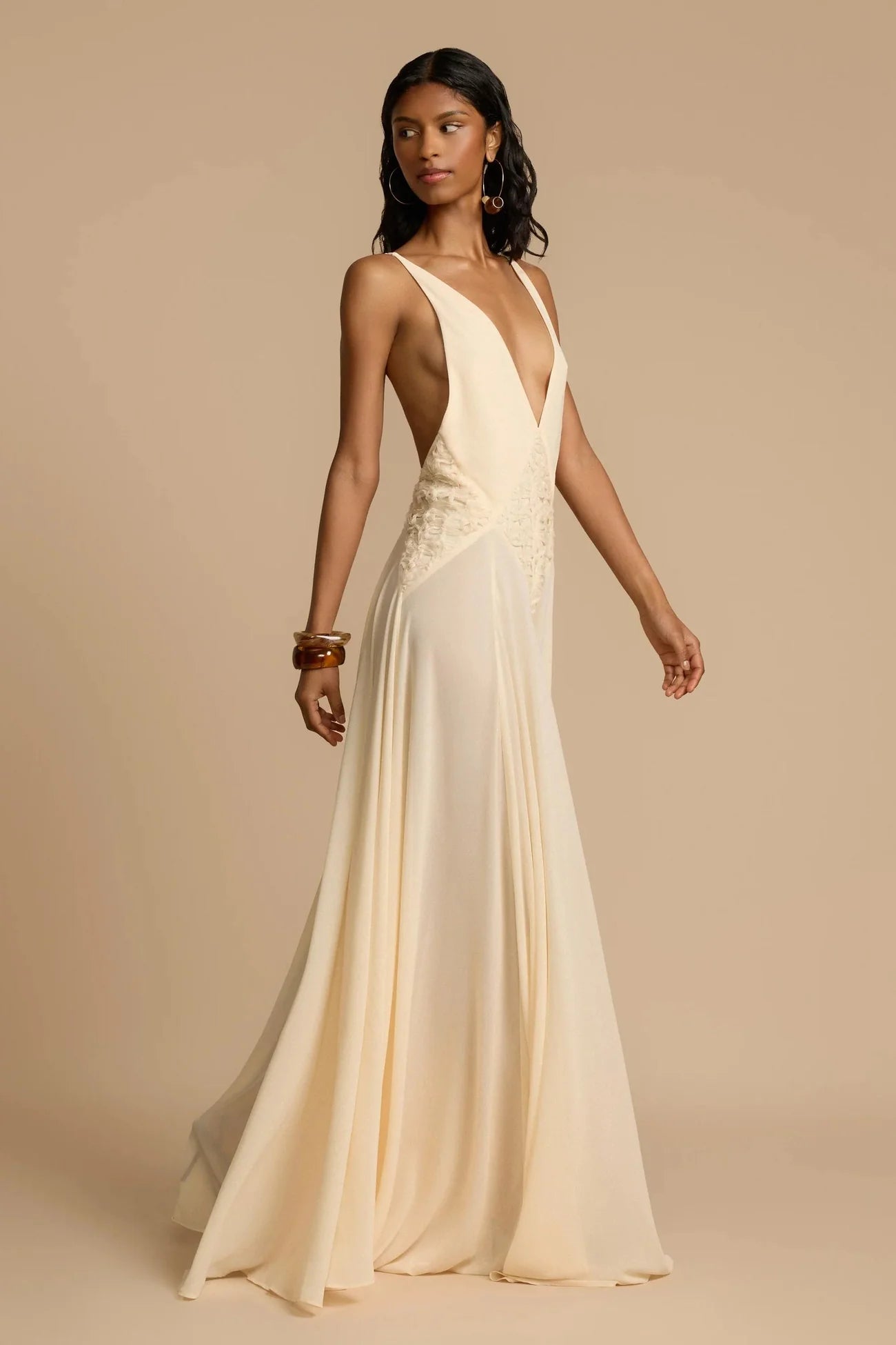 Serena™ | Flowing Plunge Maxi Dress