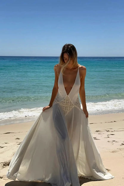 Serena™ | Flowing Plunge Maxi Dress