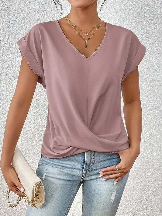 Sofia™ | Draped V-Neck Top
