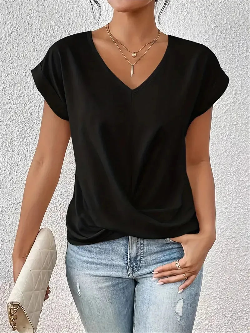 Sofia™ | Draped V-Neck Top