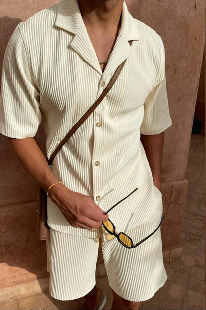 Luke™ | Pleated Shirt & Shorts Set