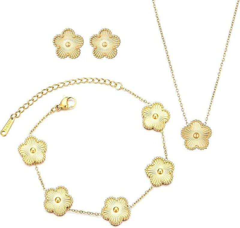 Carol™ | 3-Piece Clover Jewellery Set
