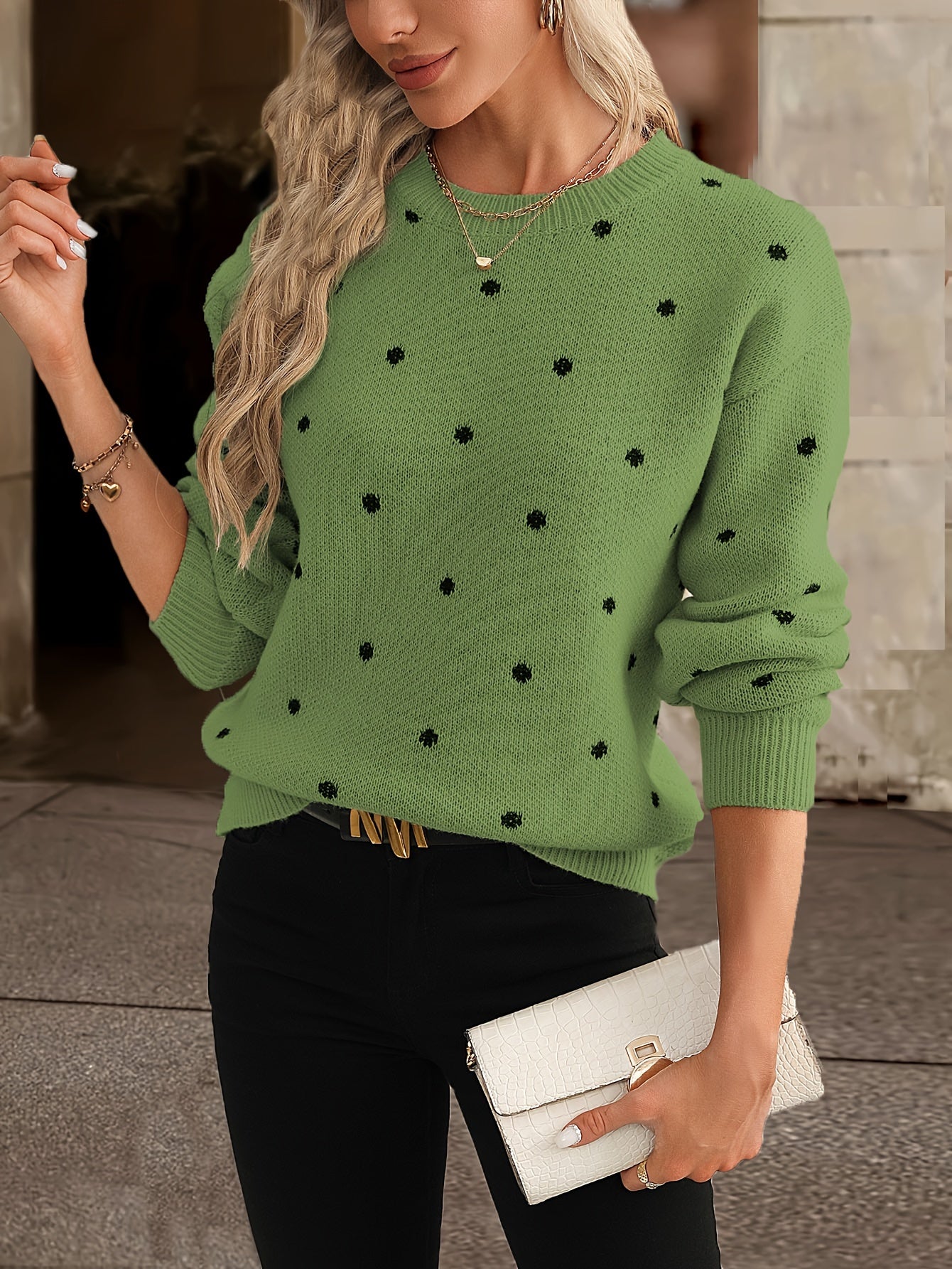 Valeria™ | Polka Dot Knit Sweater