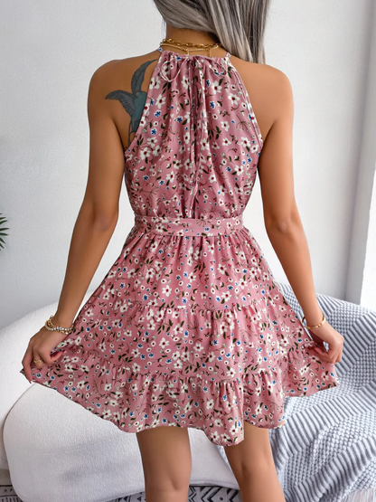 Eva™ | Tiered Halter Floral Mini Dress