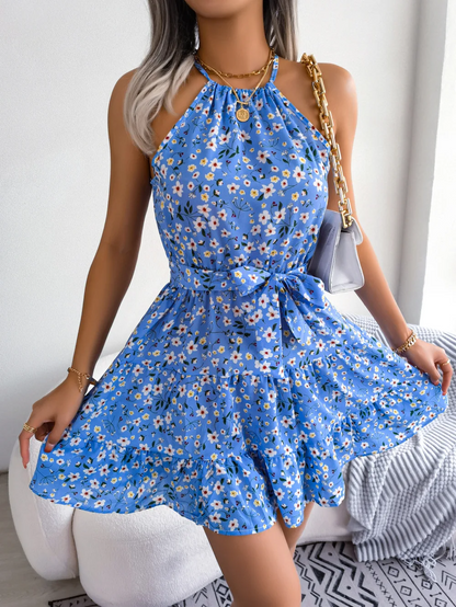 Eva™ | Tiered Halter Floral Mini Dress