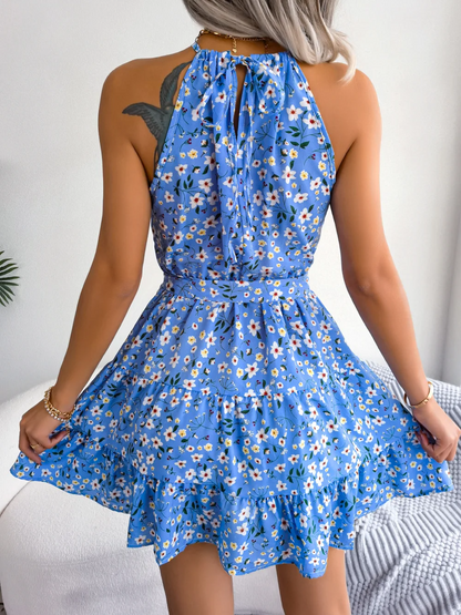 Eva™ | Tiered Halter Floral Mini Dress